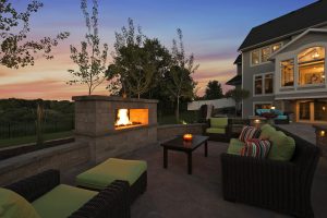 Backyard Outdoor Stone Fireplace